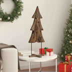 Árbol de Navidad con soporte Marrón 90 cm Madera de teca maciza