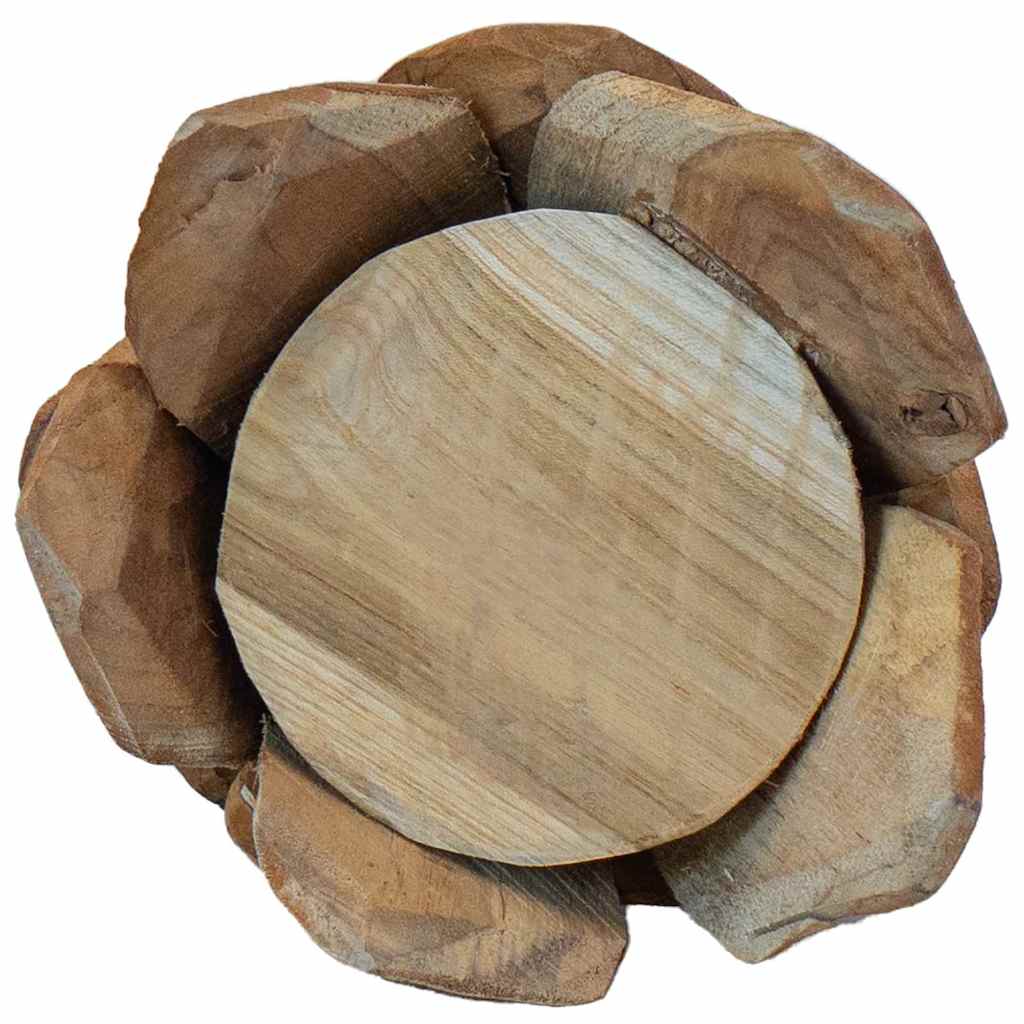 Árbol de Navidad con soporte Marrón 51 cm Madera de teca maciza
