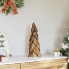 Árbol de Navidad con soporte Marrón 51 cm Madera de teca maciza