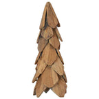 Árbol de Navidad con soporte Marrón 51 cm Madera de teca maciza