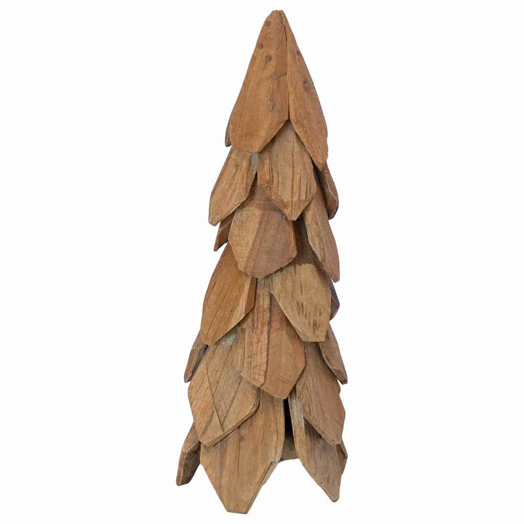 Árbol de Navidad con soporte Marrón 51 cm Madera de teca maciza