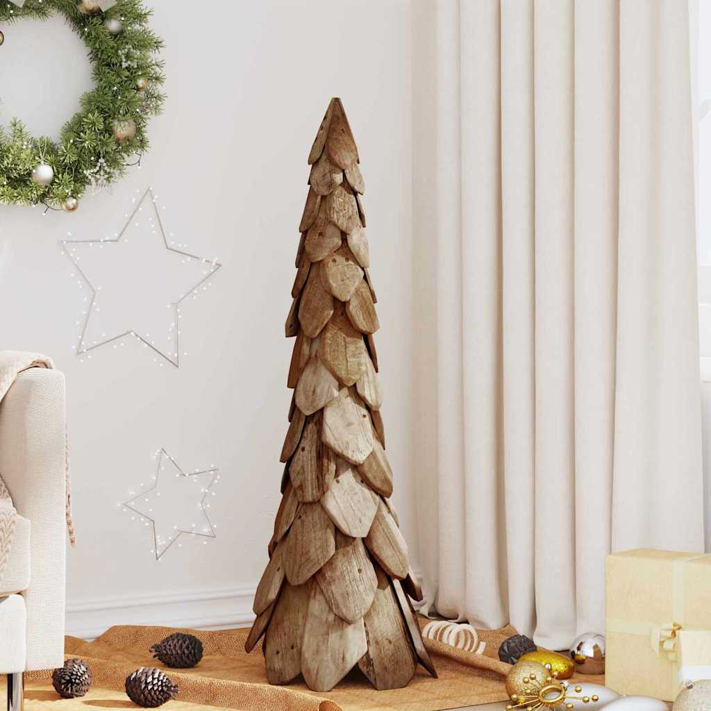 Árbol de Navidad con soporte Marrón 51 cm Madera de teca maciza