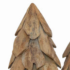Árbol de Navidad con soporte 3 pcs Marrón Madera de teca maciza