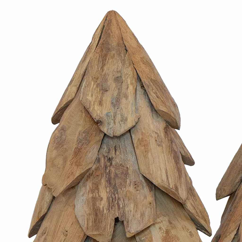 Árbol de Navidad con soporte 3 pcs Marrón Madera de teca maciza