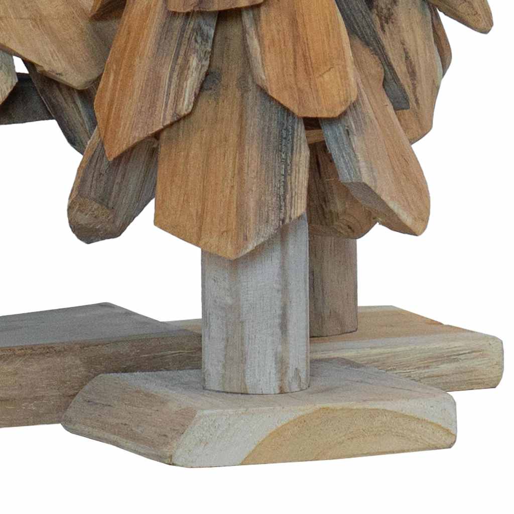 Árbol de Navidad con soporte 3 pcs Marrón Madera de teca maciza