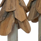 Árbol de Navidad con soporte 3 pcs Marrón Madera de teca maciza