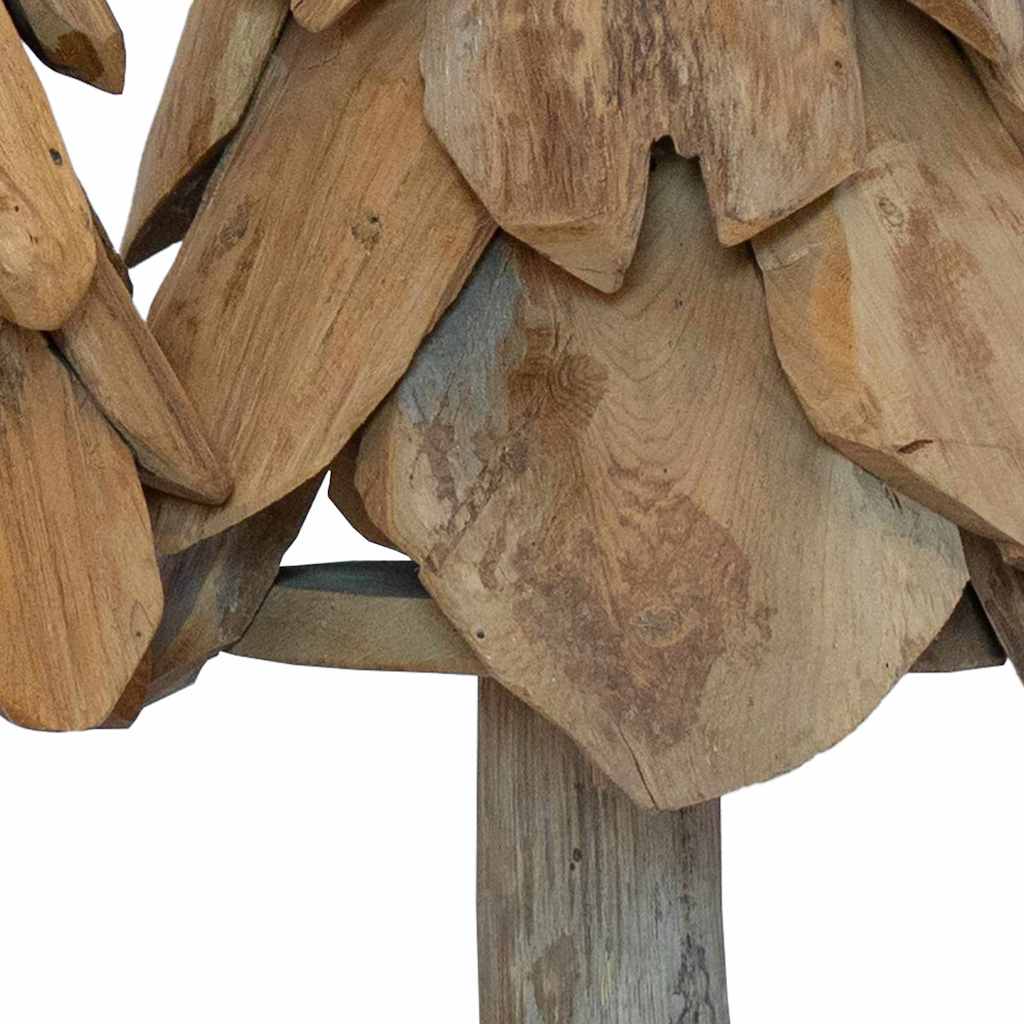 Árbol de Navidad con soporte 3 pcs Marrón Madera de teca maciza