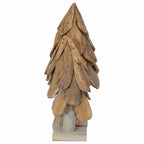 Árbol de Navidad con soporte 3 pcs Marrón Madera de teca maciza