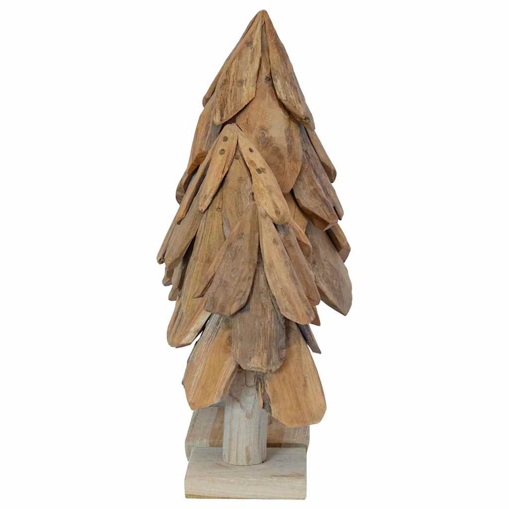 Árbol de Navidad con soporte 3 pcs Marrón Madera de teca maciza