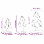 Árbol de Navidad con soporte 3 pcs Marrón Madera de teca maciza