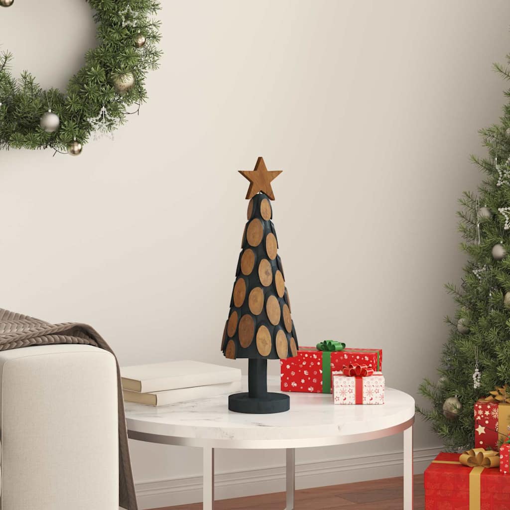 Árbol de Navidad con soporte Marrón 61 cm Madera de teca maciza