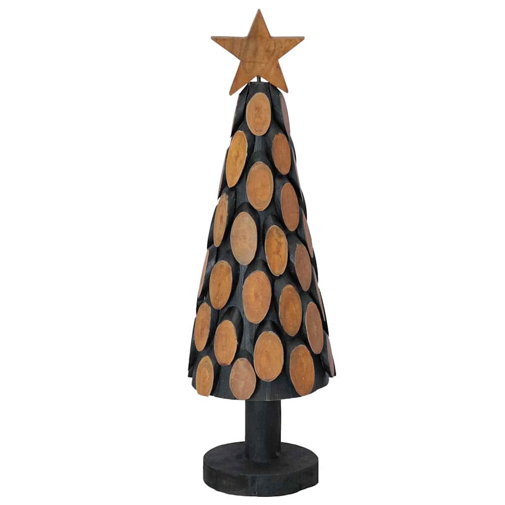 Árbol de Navidad con soporte Marrón 61 cm Madera de teca maciza