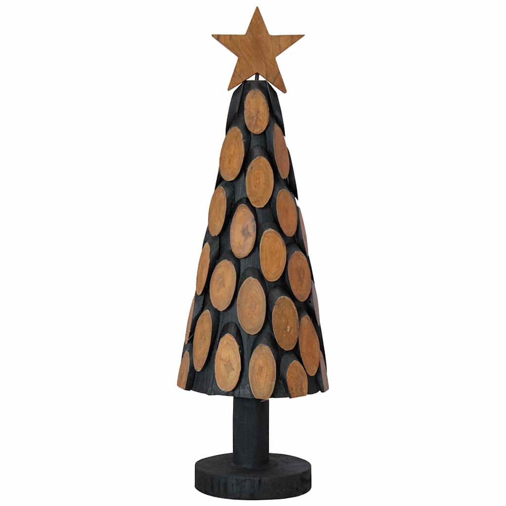 Árbol de Navidad con soporte Marrón 61 cm Madera de teca maciza