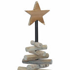 Árbol de Navidad con soporte Marrón 60 cm Madera de teca maciza