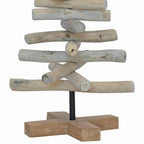 Árbol de Navidad con soporte Marrón 60 cm Madera de teca maciza