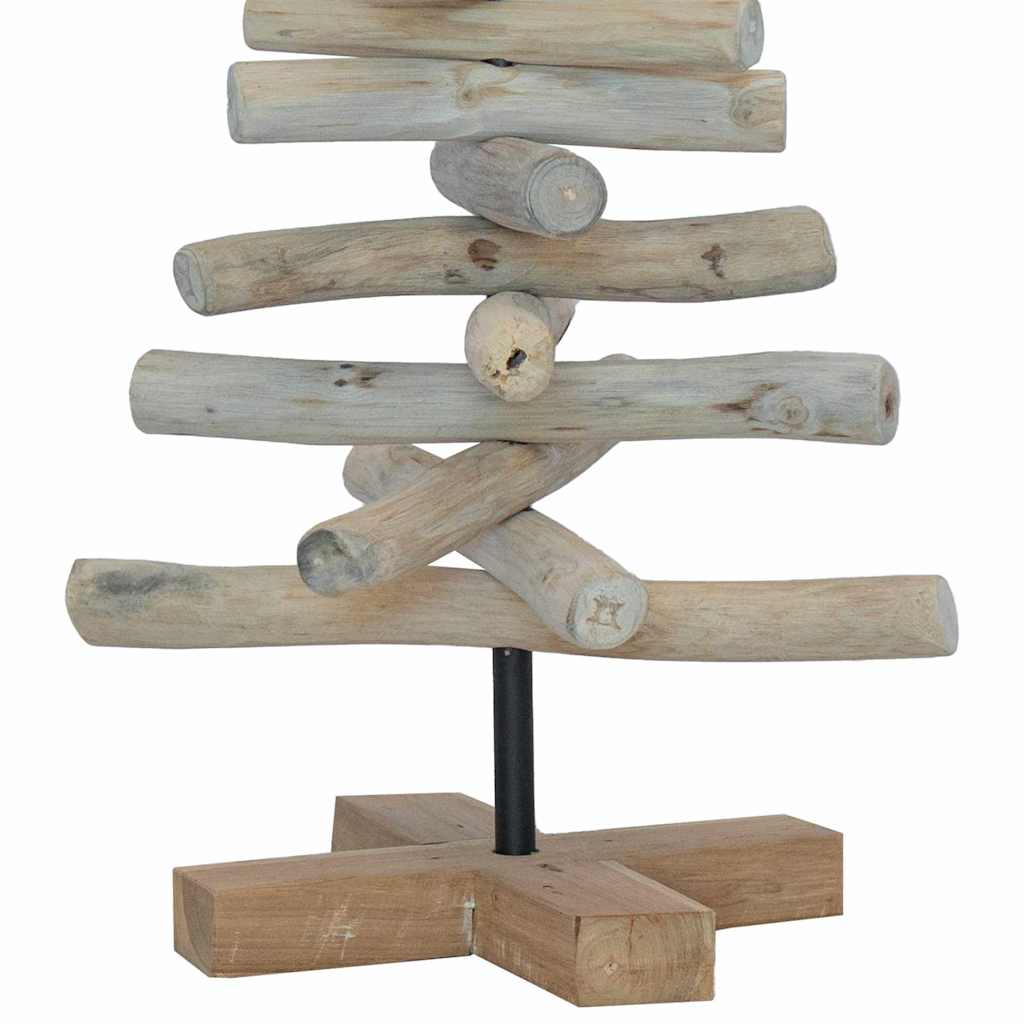 Árbol de Navidad con soporte Marrón 60 cm Madera de teca maciza