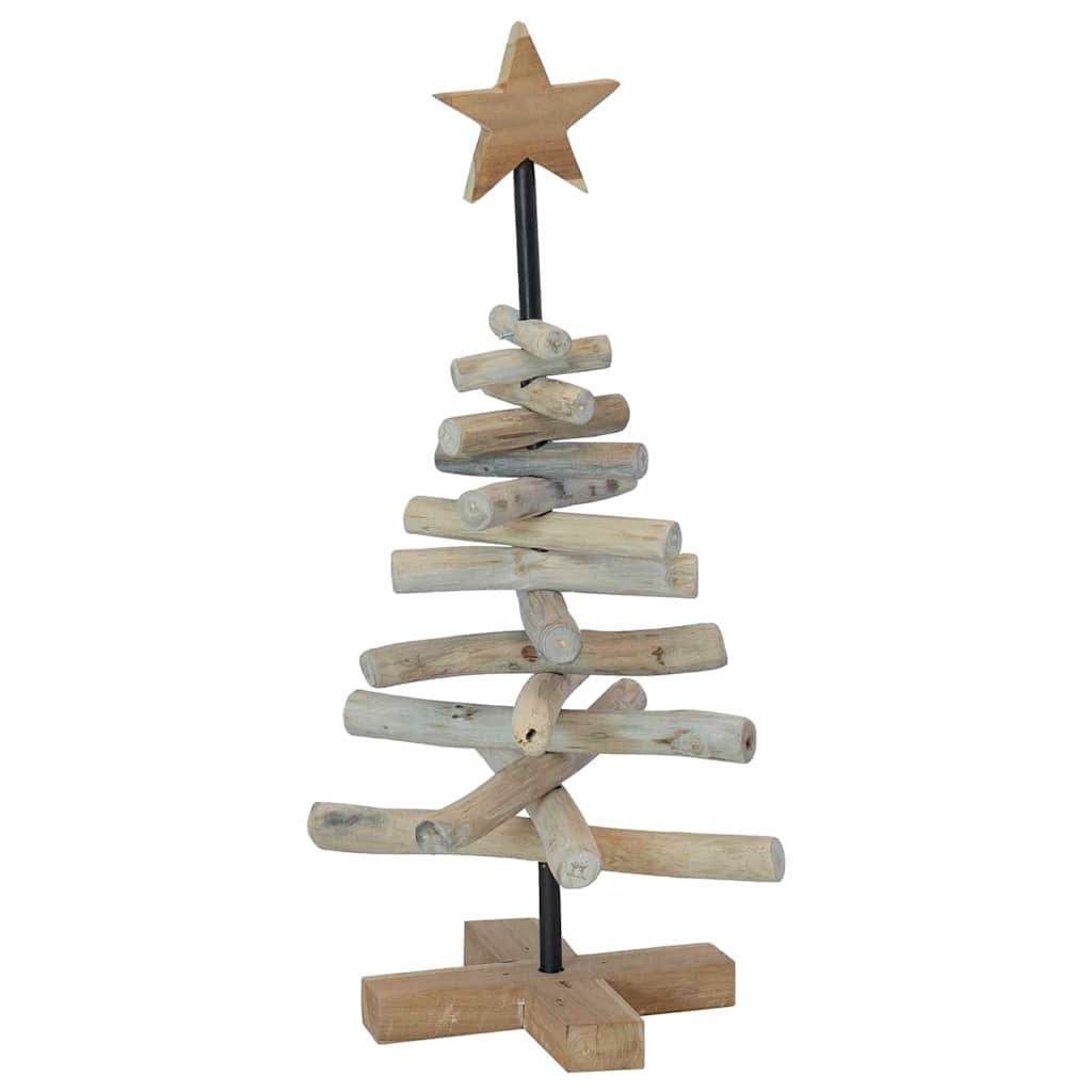 Árbol de Navidad con soporte Marrón 60 cm Madera de teca maciza