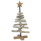Árbol de Navidad con soporte Marrón 60 cm Madera de teca maciza