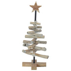 Árbol de Navidad con soporte Marrón 60 cm Madera de teca maciza