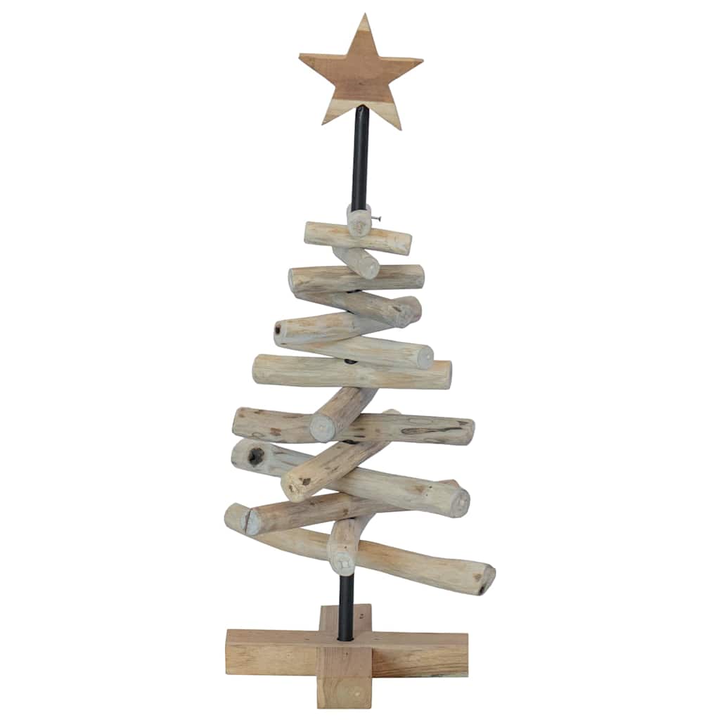 Árbol de Navidad con soporte Marrón 60 cm Madera de teca maciza