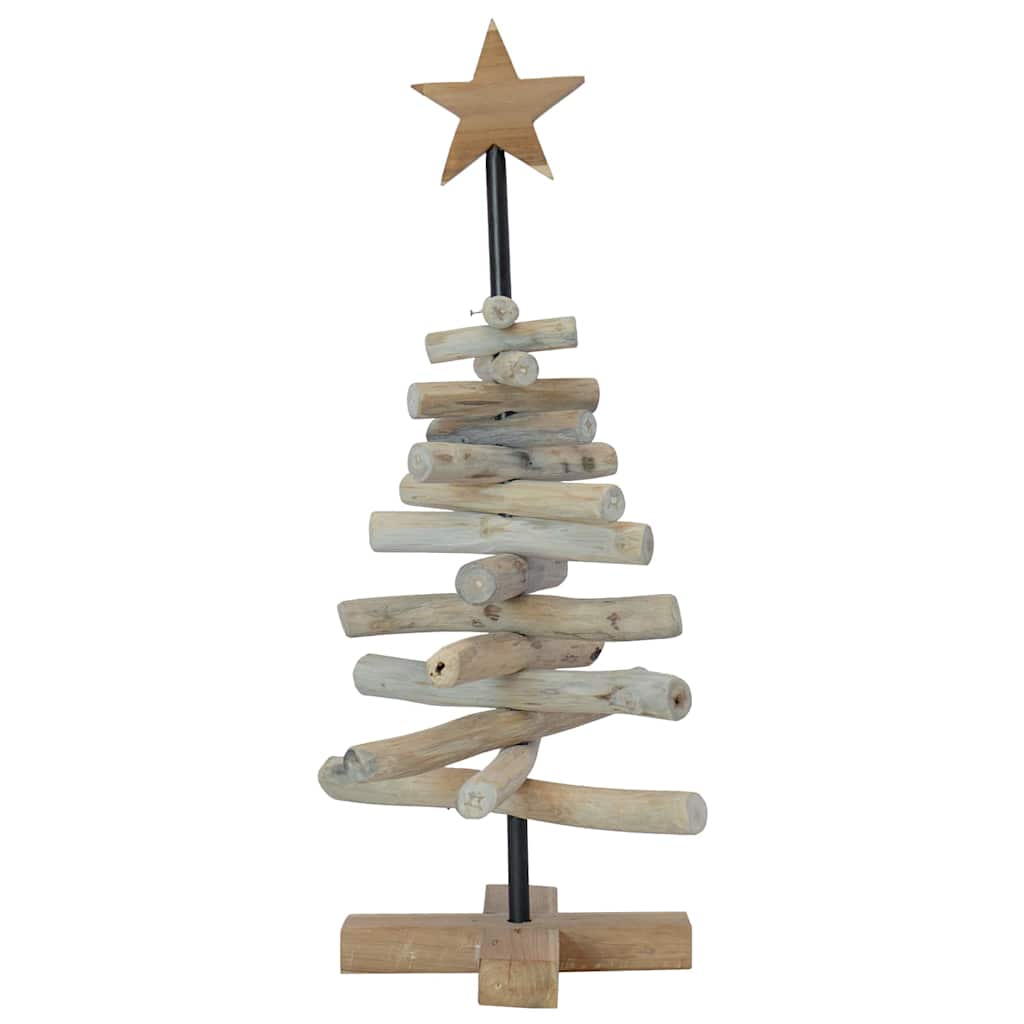 Árbol de Navidad con soporte Marrón 60 cm Madera de teca maciza
