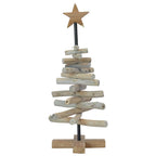 Árbol de Navidad con soporte Marrón 60 cm Madera de teca maciza