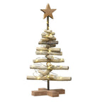 Árbol de Navidad con soporte Marrón 60 cm Madera de teca maciza