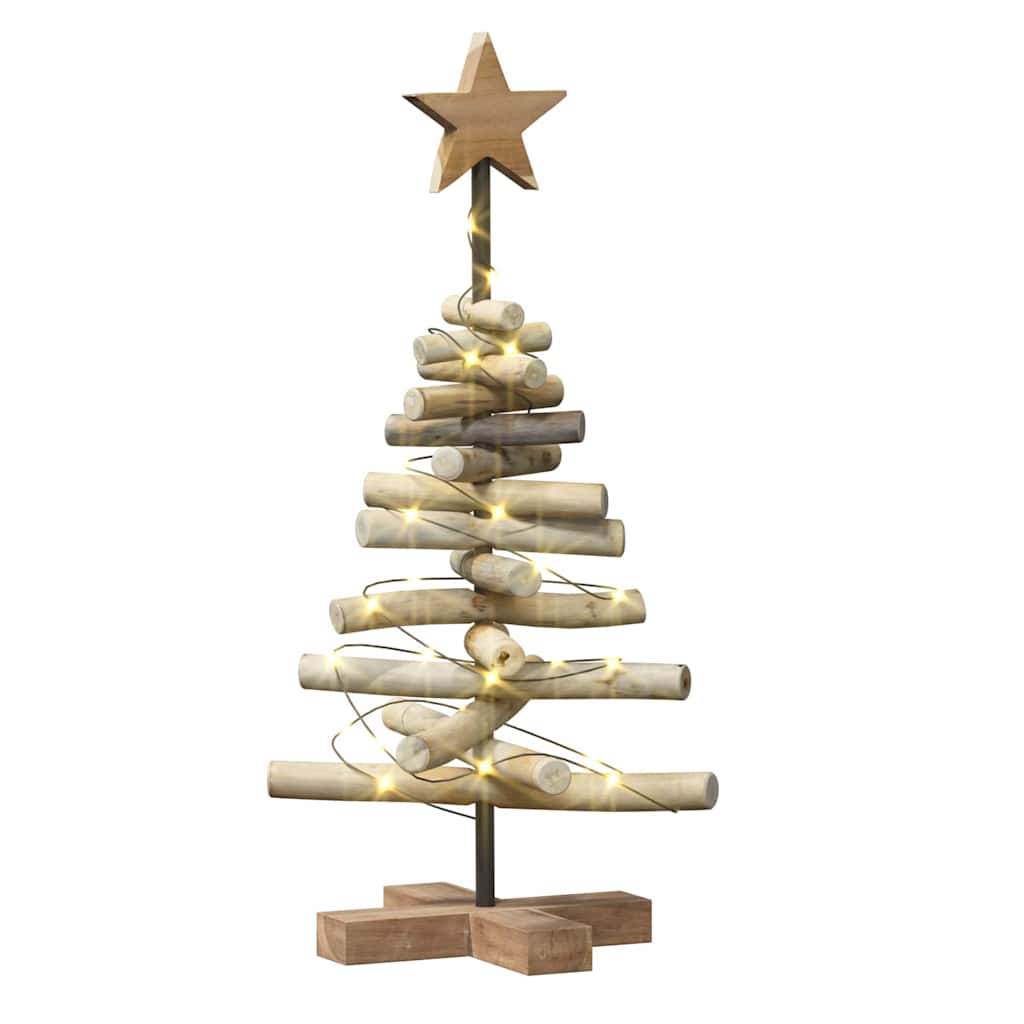 Árbol de Navidad con soporte Marrón 60 cm Madera de teca maciza