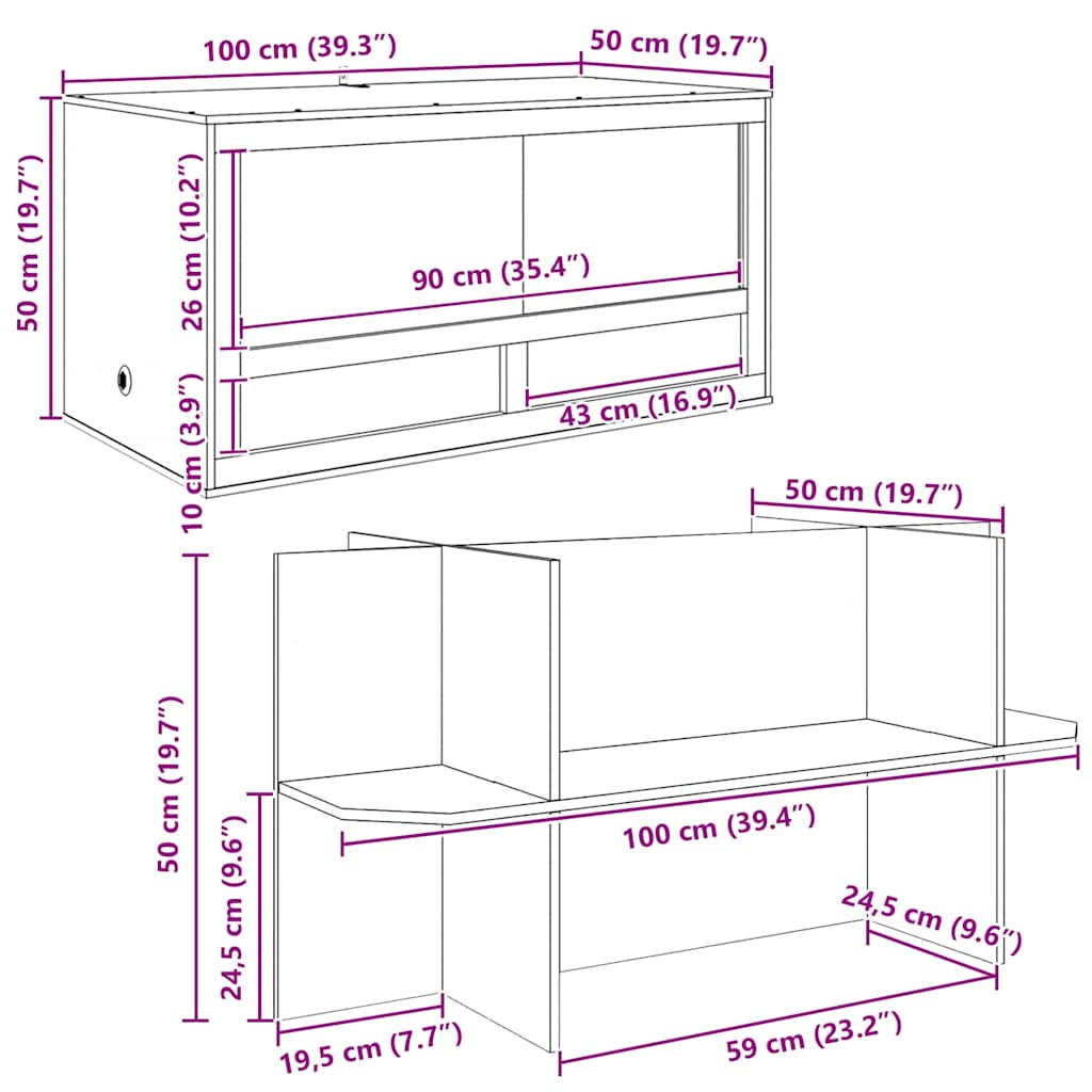 Terrario Marrón 100 x 50 x 100 cm OSB