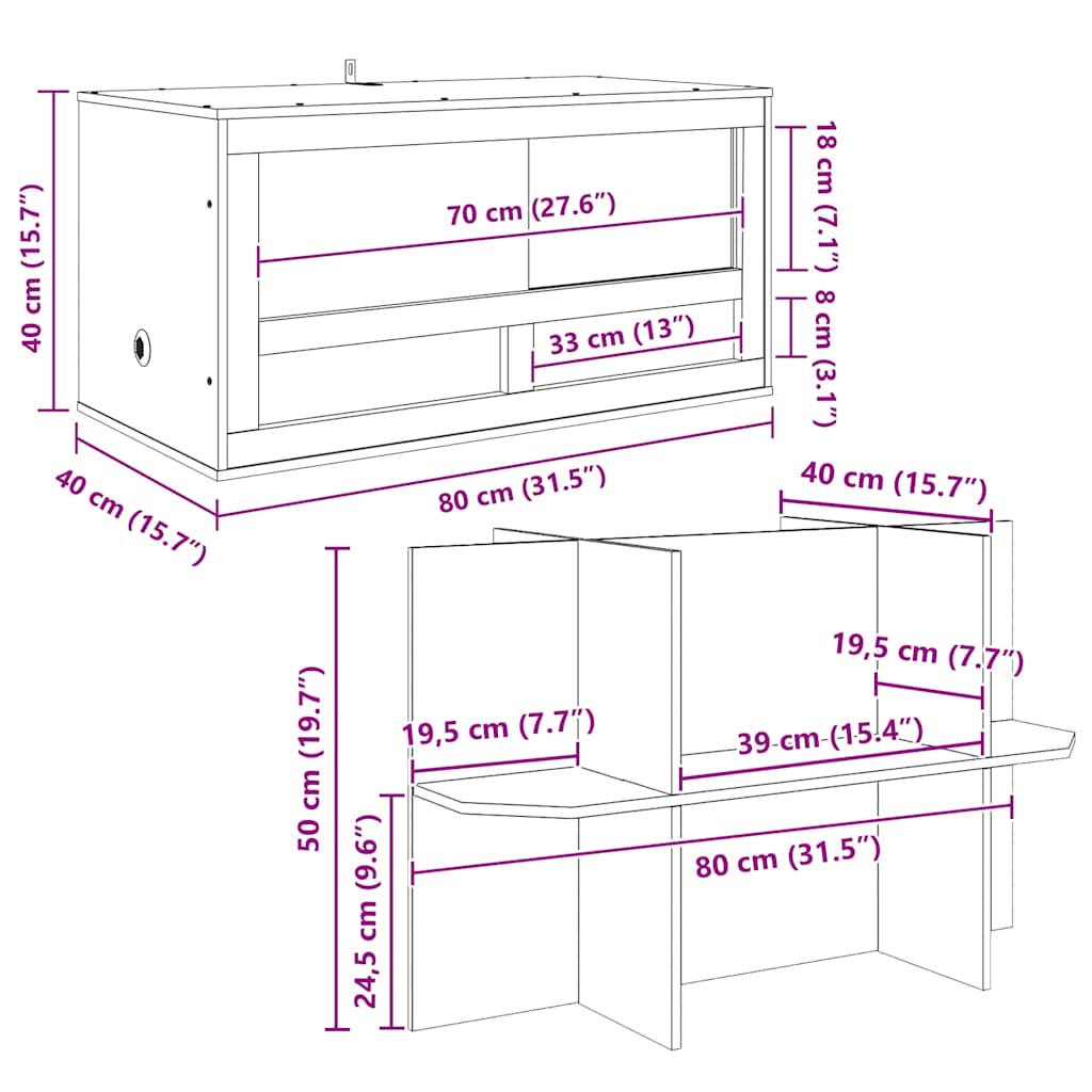 Terrario Marrón 80 x 40 x 90 cm OSB