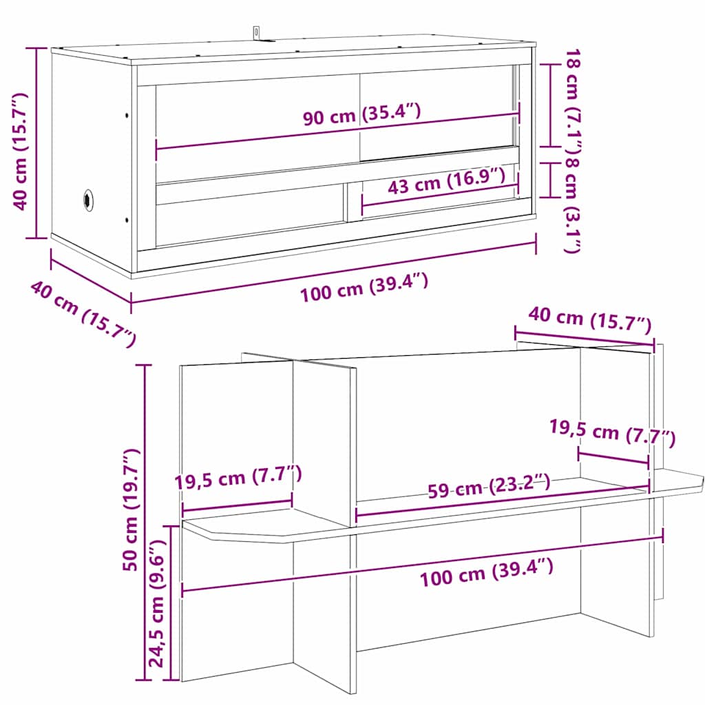 Terrario Marrón 100 x 40 x 90 cm OSB