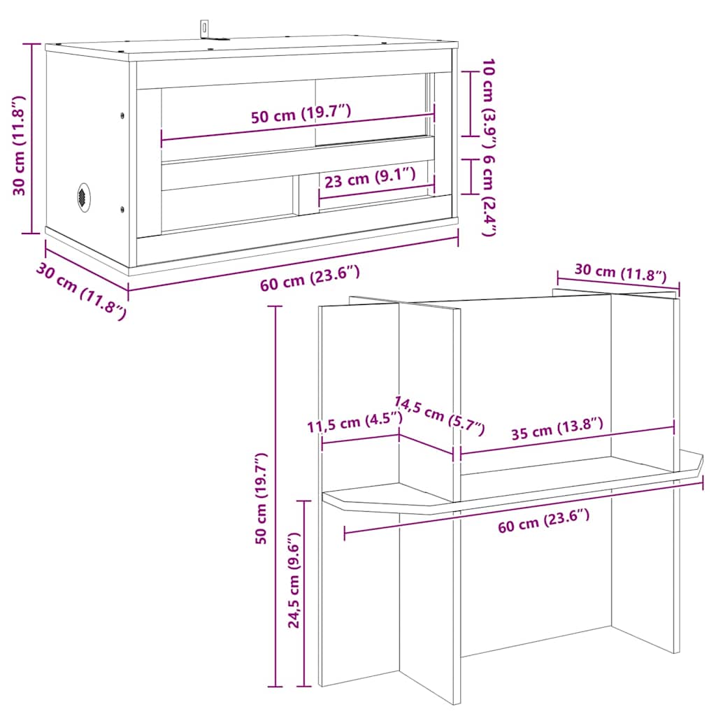 Terrario Marrón 60 x 30 x 80 cm OSB
