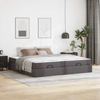 Estructura de cama con colchón con colchón 2 pcs Canela PVC