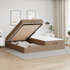 Estructura de cama con colchón con colchón 2 pcs Canela PVC