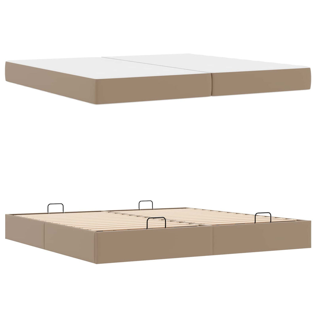 Estructura de cama con colchón con colchón 2 pcs Canela PVC