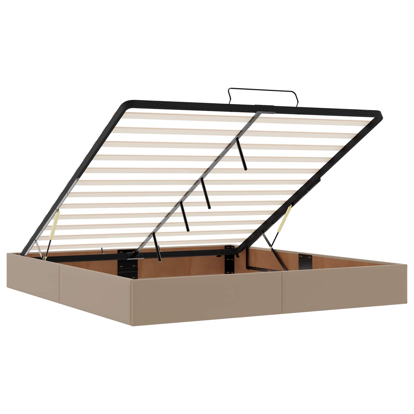 Estructura de cama con colchón con colchón 2 pcs Canela PVC