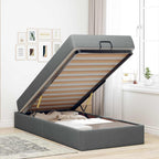 Estructura de cama con colchón 2 pcs Gris Tenue tela