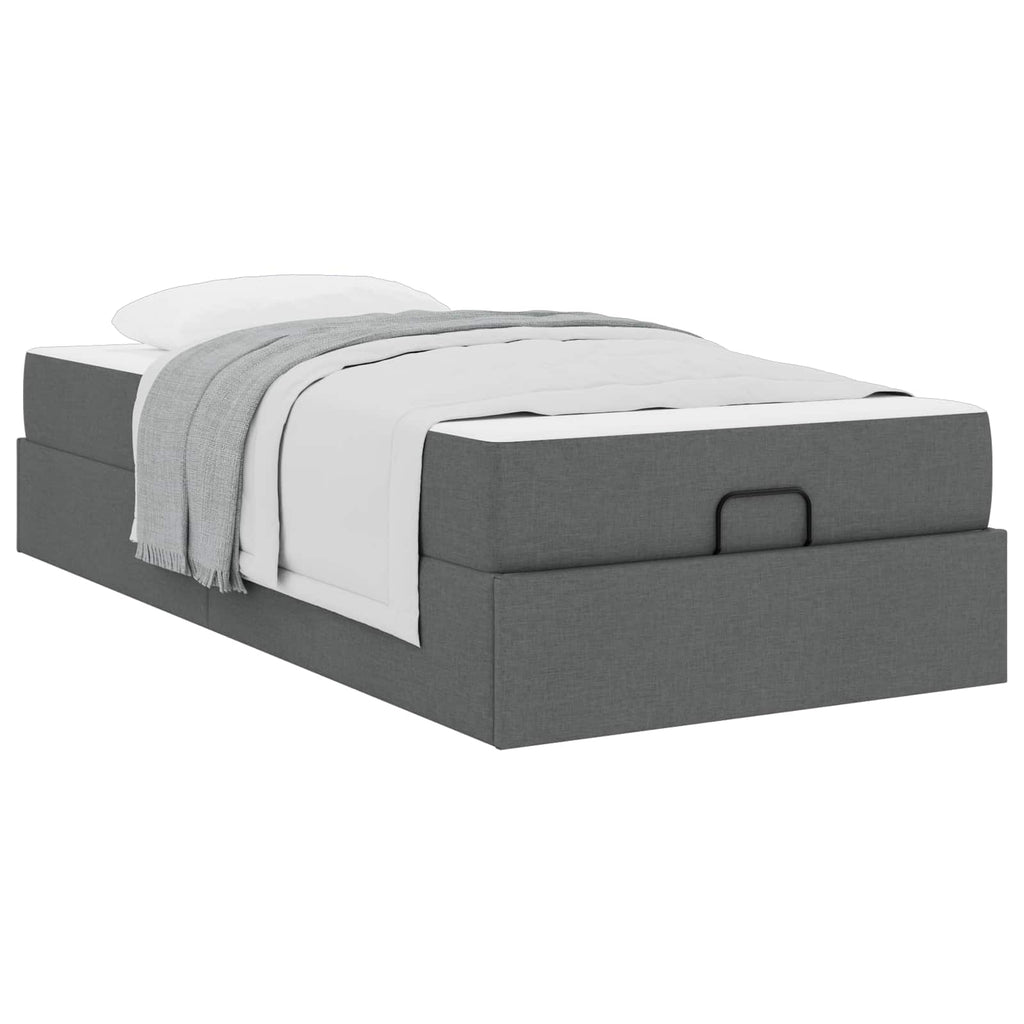 Estructura de cama con colchón 2 pcs Gris Tenue tela