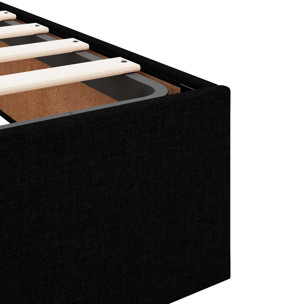Estructura de cama con colchón 2 pcs Negro tela