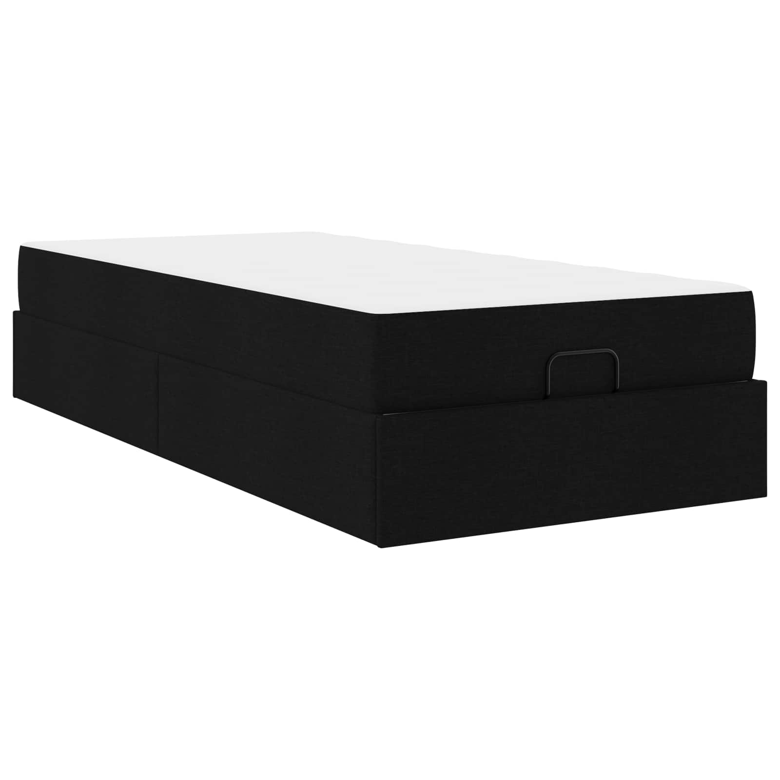 Estructura de cama con colchón 2 pcs Negro tela