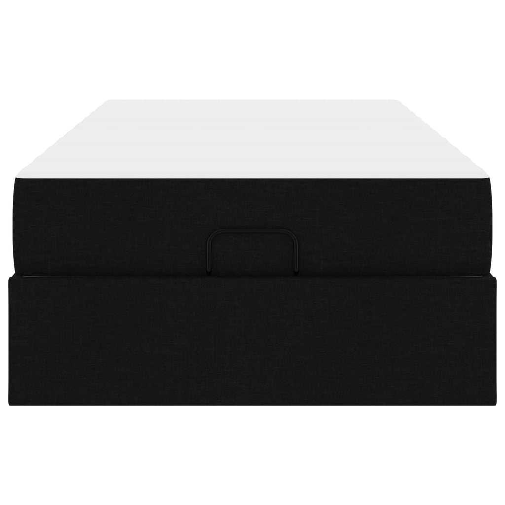 Estructura de cama con colchón 2 pcs Negro tela