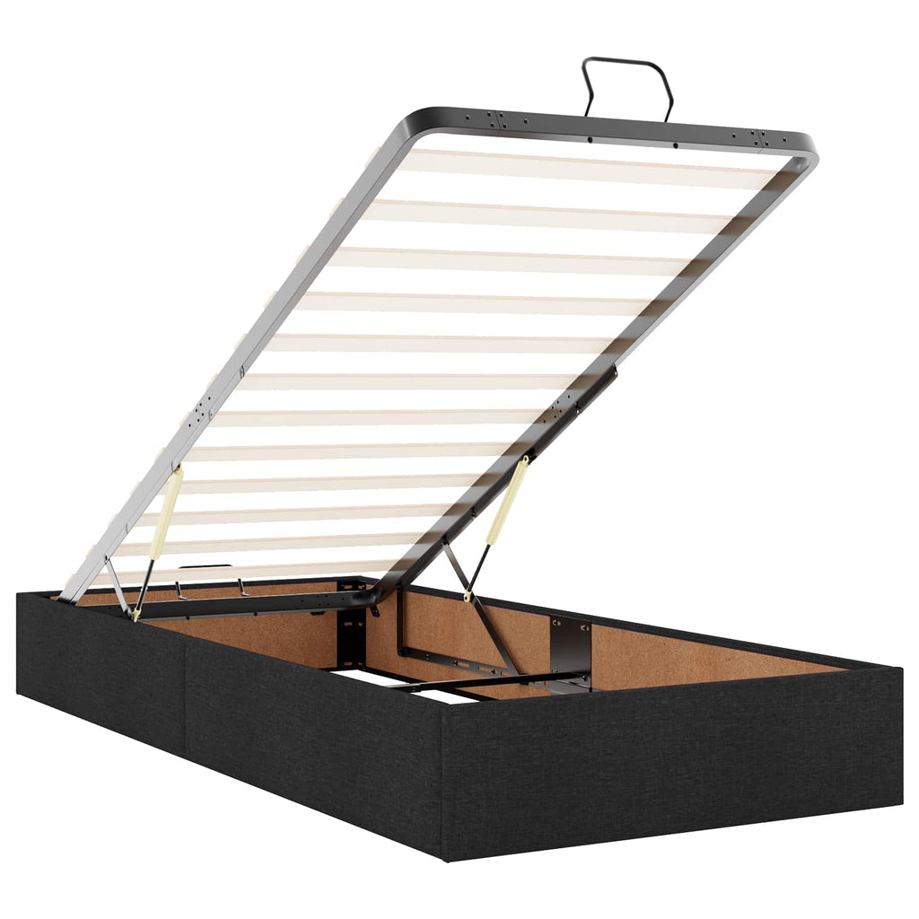 Estructura de cama con colchón 2 pcs Negro tela