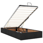 Estructura de cama con colchón 2 pcs Negro tela