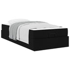 Estructura de cama con colchón 2 pcs Negro tela