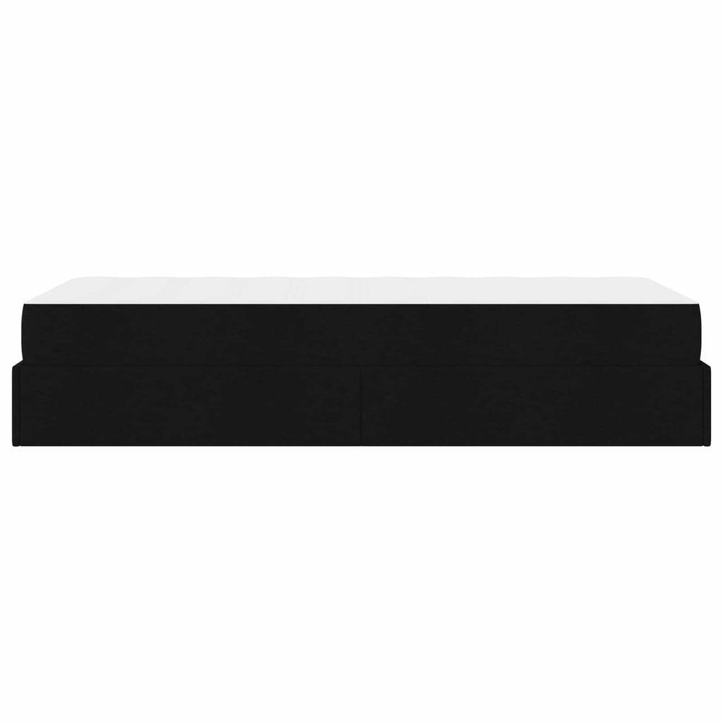 Estructura de cama con colchón 2 pcs Negro tela