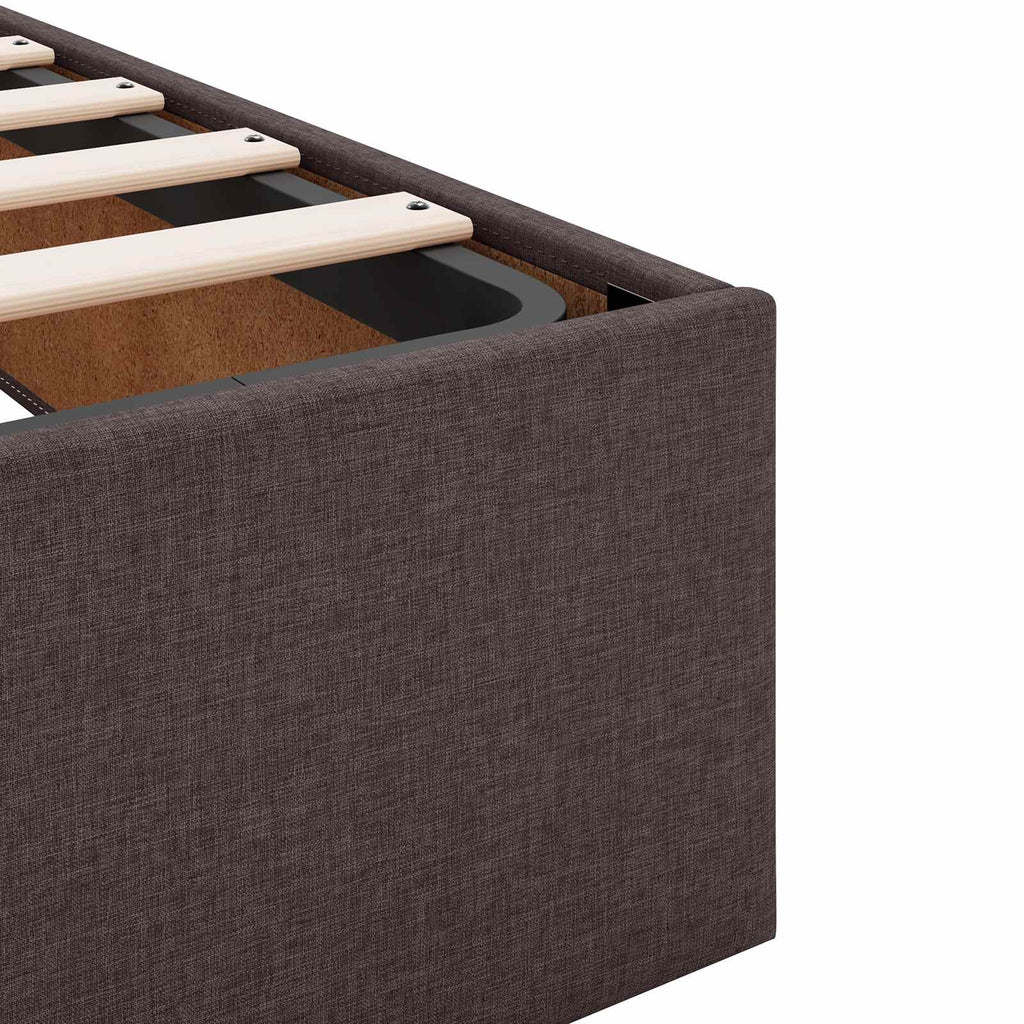 Estructura de cama con colchón 2 pcs Canela tela