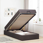 Estructura de cama con colchón 2 pcs Canela tela