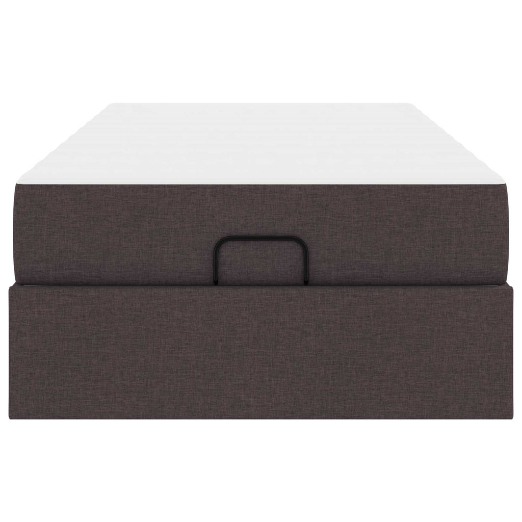 Estructura de cama con colchón 2 pcs Canela tela