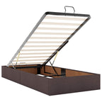 Estructura de cama con colchón 2 pcs Canela tela