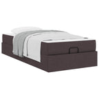 Estructura de cama con colchón 2 pcs Canela tela